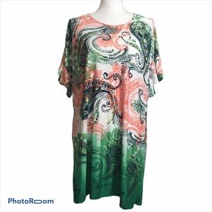 Bellamie paisley print short sleeve tunic 2X EUC Host Pick